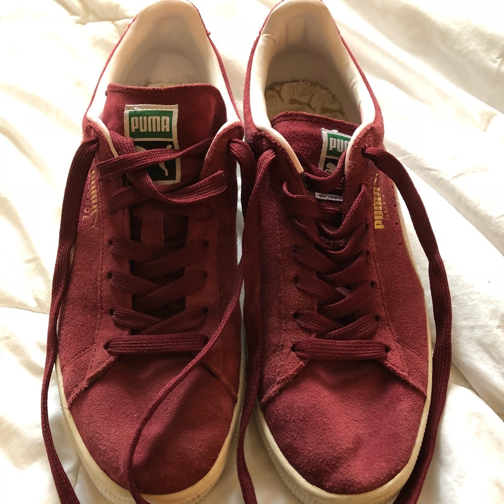 Puma Red/Maroon Suede Shoes/Sneakers
